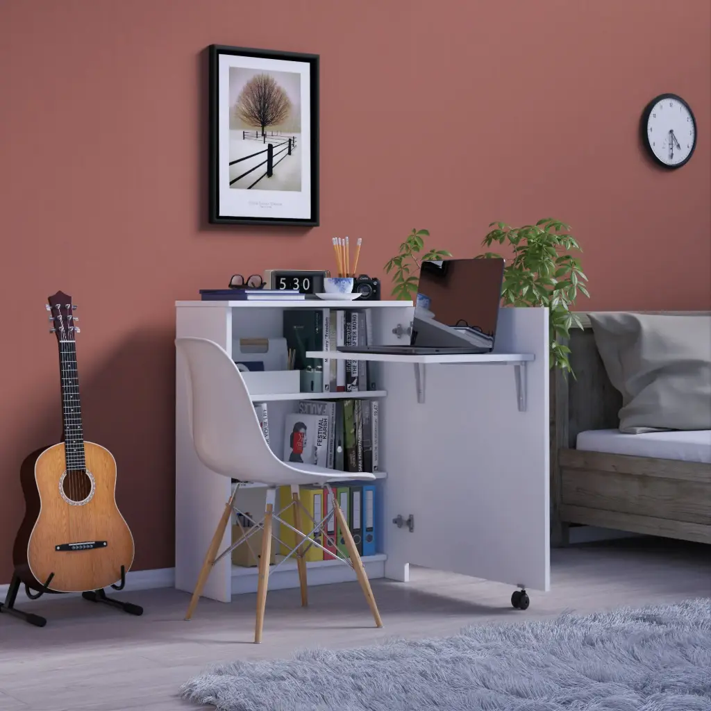 Çalışma Odası Fonksiyonel Kitaplık + Katlanır Masa MD002