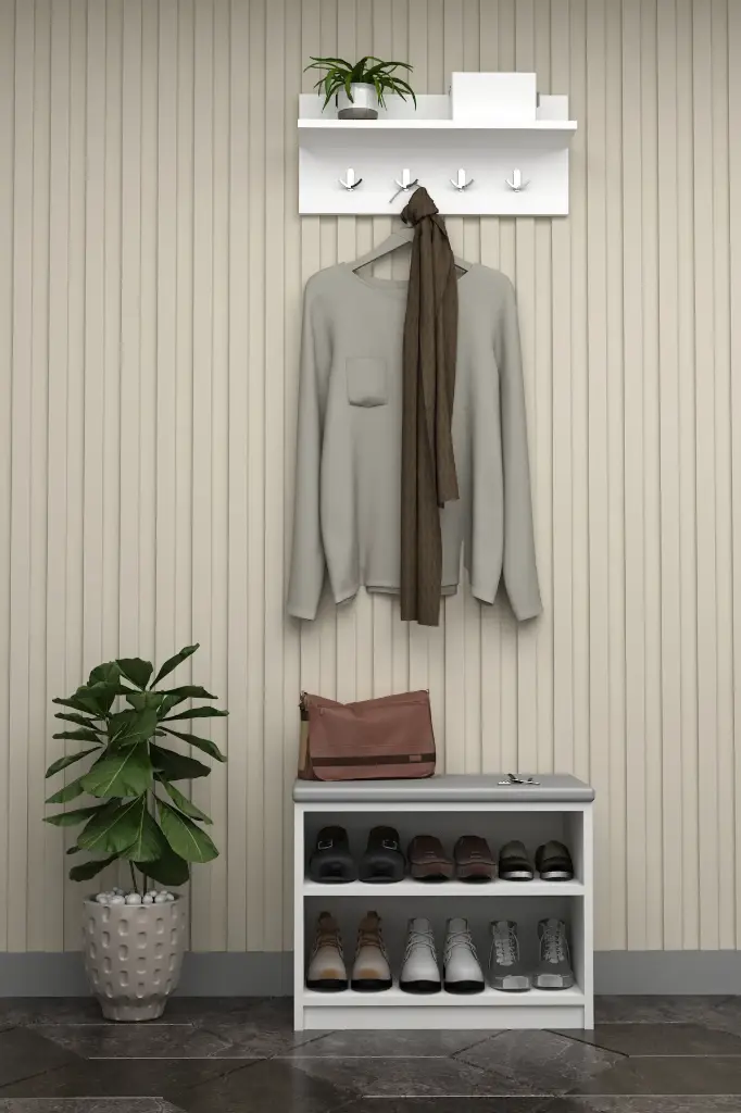 Puflu Ayakkabılık ve Askılık %100 MDFLAM A-33