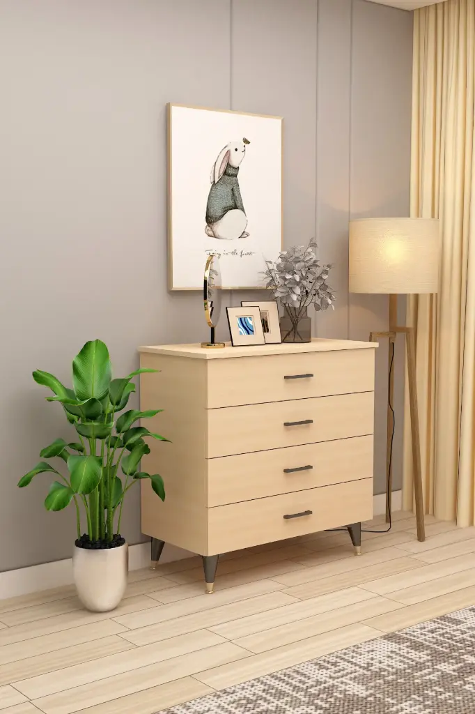 Asra Trend %100 MDFLAM 4 ÇEKMECELİ ŞİFONYER 90cm