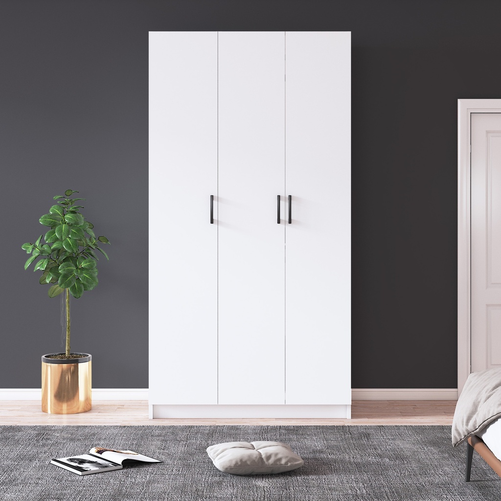 3 Kapaklı Gardrop 90cm %100 MDFLAM G-07