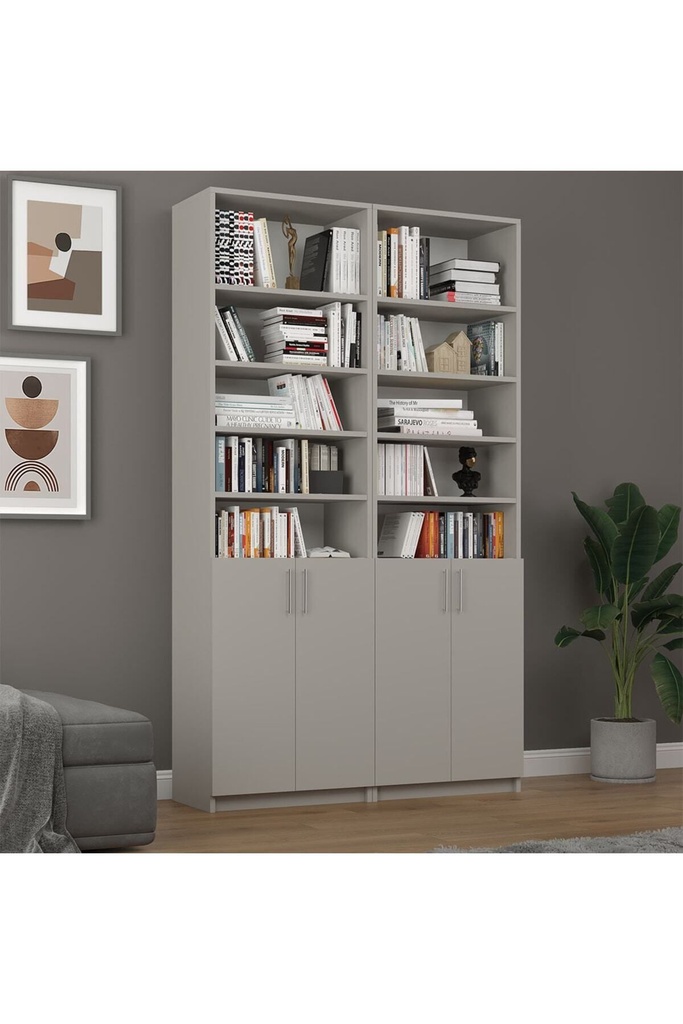 Kül Gri Kapaklı Kitaplık %100 MDFLAM K-41