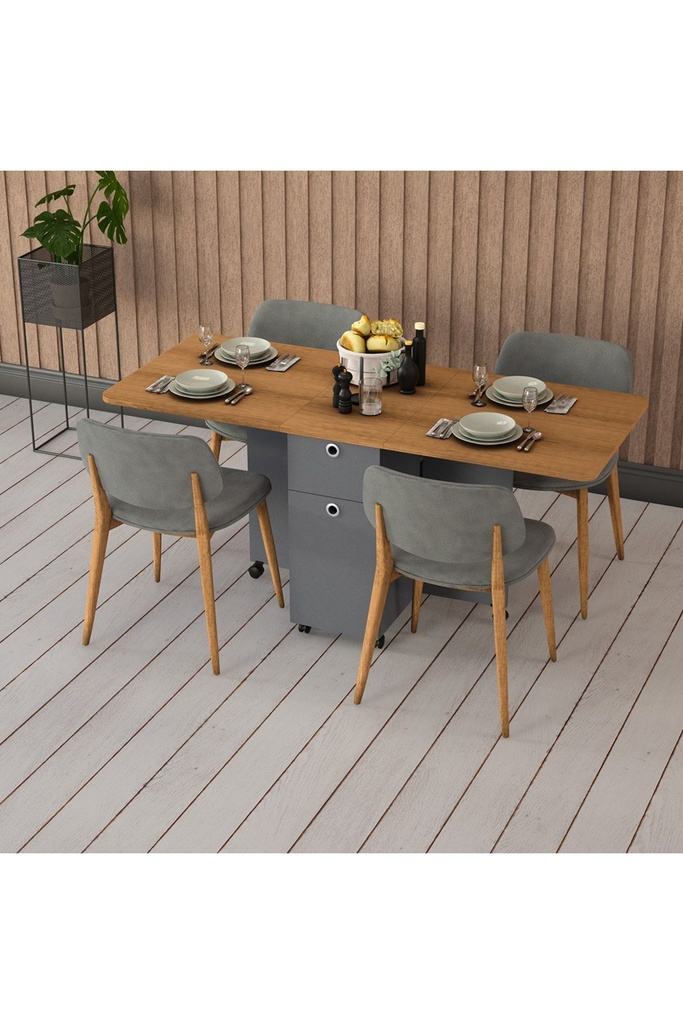 Katlanır Mutfak Masası Antrasit & Petra KM-03