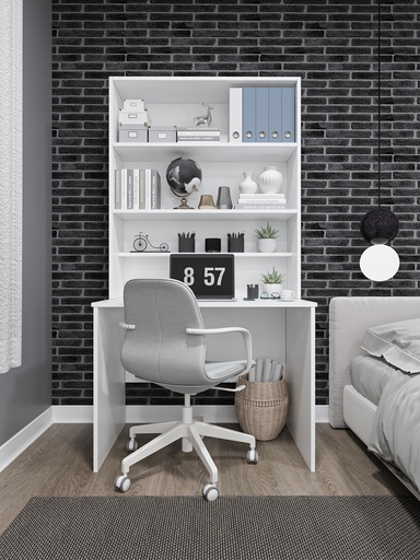 [ÇM03] Asra Trend %100 MDFLAM Raflı Çalışma Masası Bilgisayar Ofis Ders Masası ÇM-03