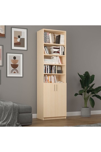 [K34] Asra Trend Akça Ağaç Kapaklı Kitaplık K-34 (MDFLAM)