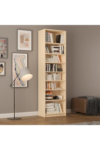 [K04] Akça Ağaç Kitaplık %100 MDFLAM K-04